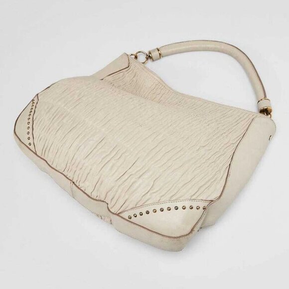 Burberry Grey Lambskin Leather Ruched Hobo Bag - Picture 3 of 12